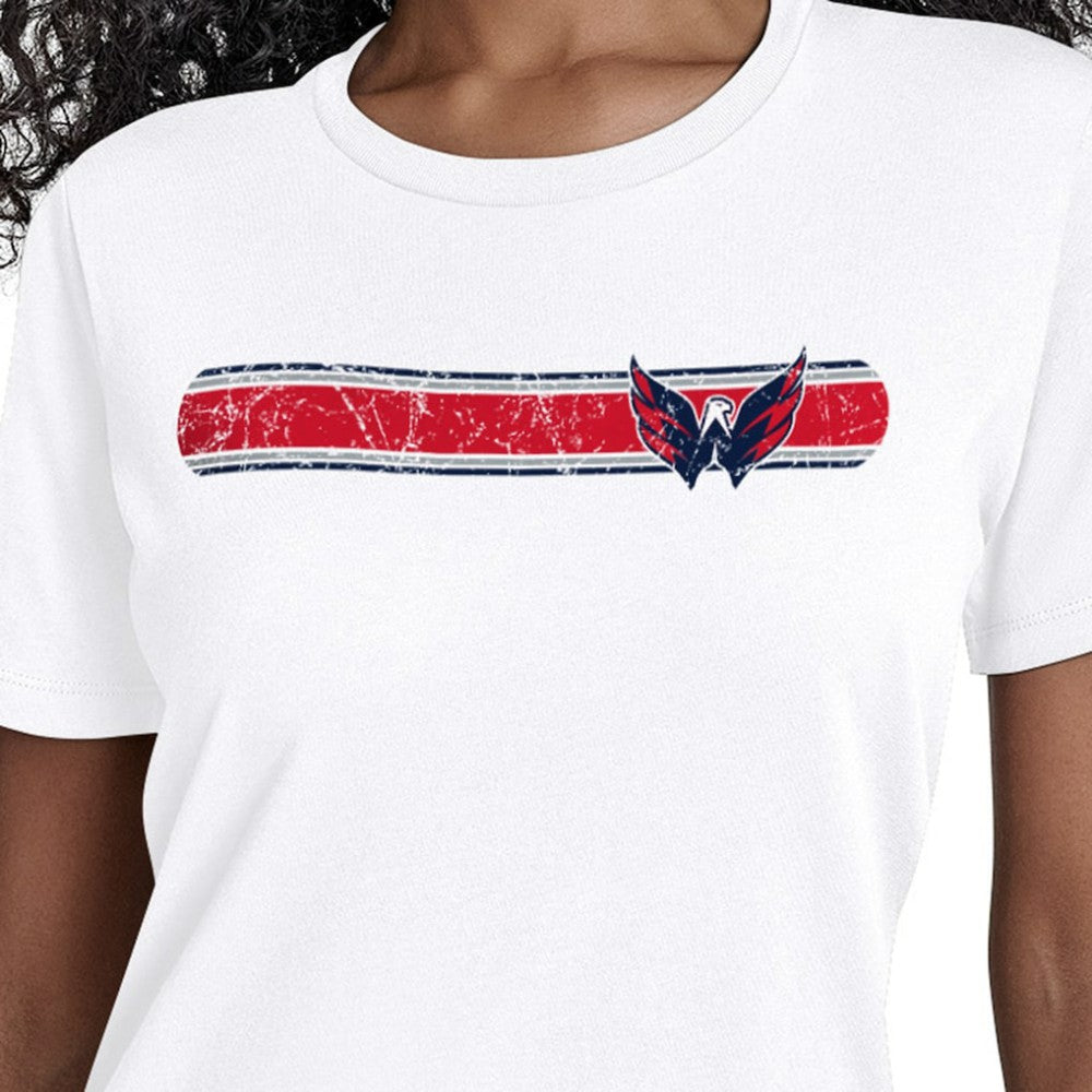 Washington Capitals Starter Women's Team Stripe T-Shirt White