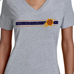 Phoenix Suns Starter Women's Team Stripe V-Neck T-Shirt - Gray shop