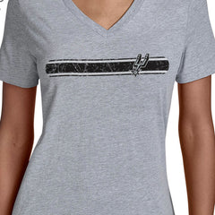 San Antonio Spurs Starter Women's Team Stripe V-Neck T-Shirt - Gray outlet