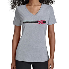 Toronto Raptors Starter Women's Team Stripe V-Neck T-Shirt - Gray outlet