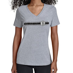 Brooklyn Nets Starter Women's Team Stripe V-Neck T-Shirt - Gray shop