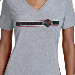 Houston Rockets Starter Women's Team Stripe V-Neck T-Shirt - Gray for sale