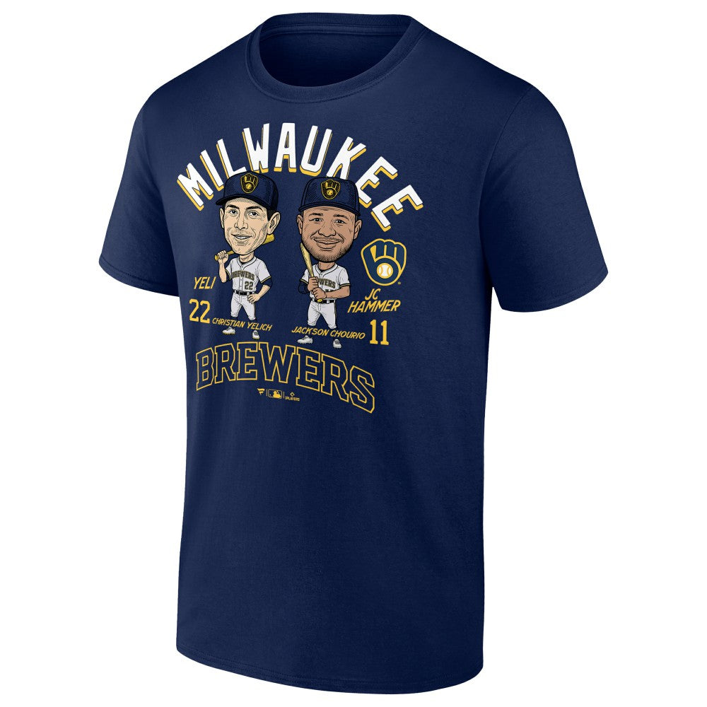 Jackson Chourio & Christian Yelich Milwaukee Brewers Player Duo T-Shirt - Navy