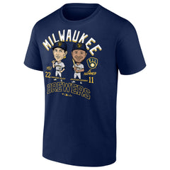 Jackson Chourio & Christian Yelich Milwaukee Brewers Player Duo T-Shirt - Navy