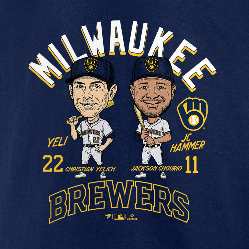 Jackson Chourio & Christian Yelich Milwaukee Brewers Player Duo T-Shirt - Navy