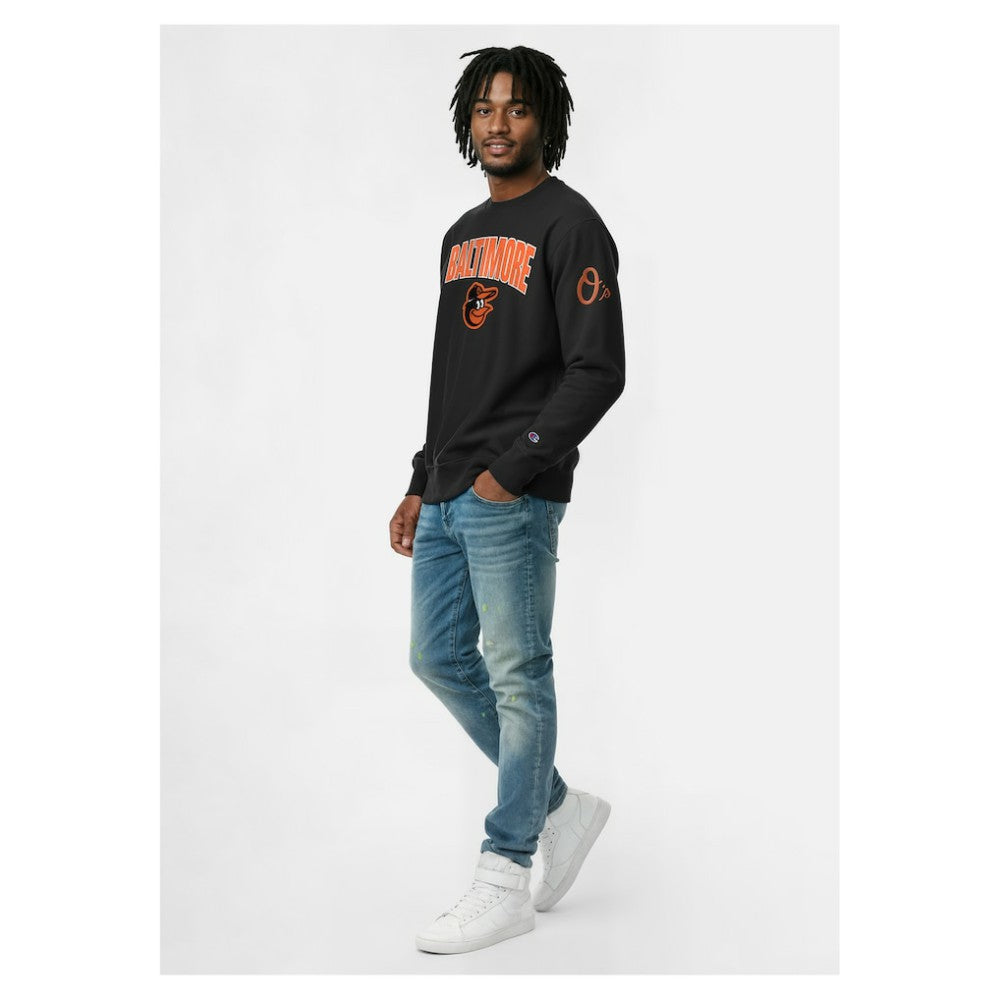 Baltimore Orioles Champion Reverse Weave Chenille Sweatshirt - Black