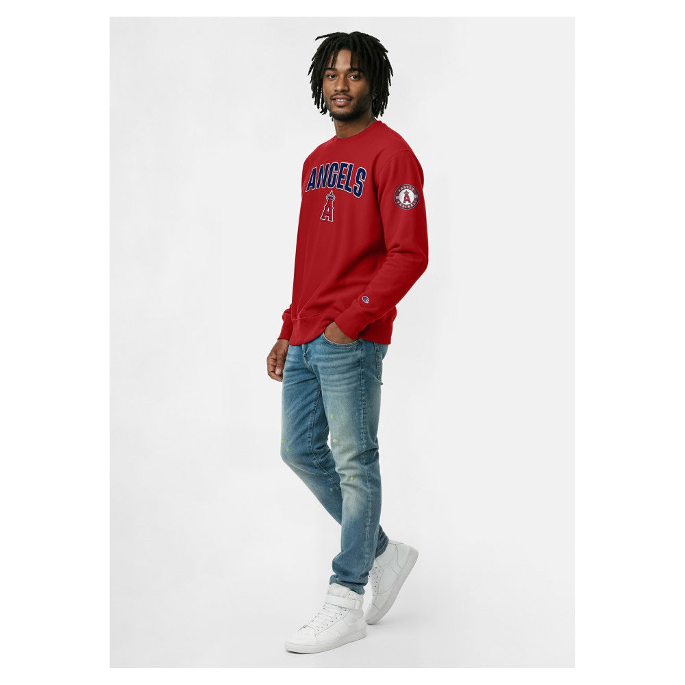 Los Angeles Angels Champion Reverse Weave Chenille Sweatshirt - Red