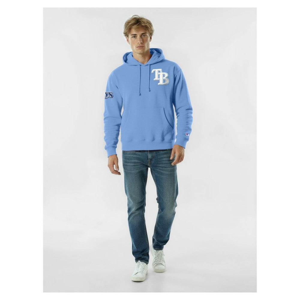Tampa Bay Rays Champion Reverse Weave Chenille Hoodie - Light Blue