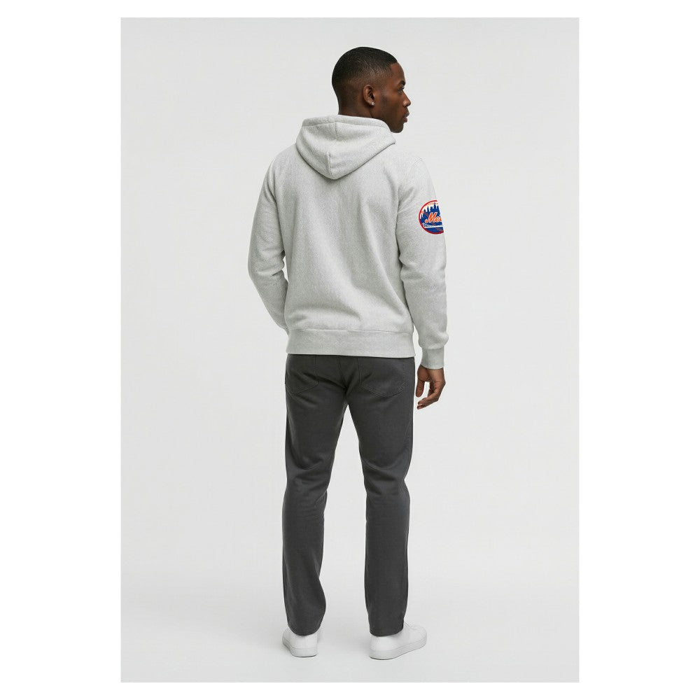 New York Mets Champion Reverse Weave Chenille Full-Zip Hoodie - Gray