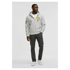 Pittsburgh Pirates Champion Reverse Weave Chenille Full-Zip Hoodie - Heather Gray