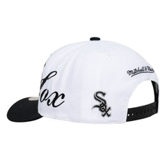 Chicago White Sox Unisex XL Script Pro Crown Snapback Hat - White/Black | Mitchell & Ness