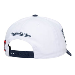 Cleveland Guardians Unisex XL Script Pro Crown Snapback Hat - White/Navy | Mitchell & Ness