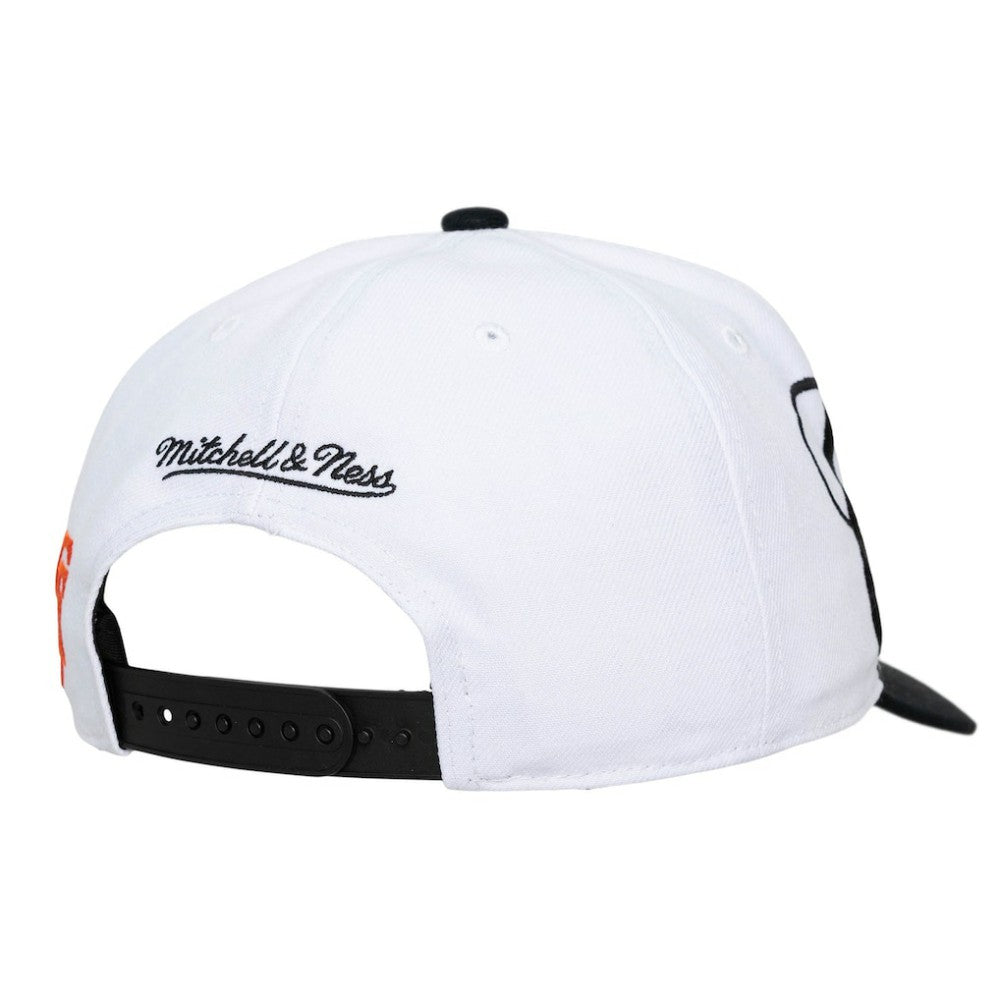 San Francisco Giants Unisex XL Script Pro Crown Adjustable Hat - White/Black | Mitchell & Ness
