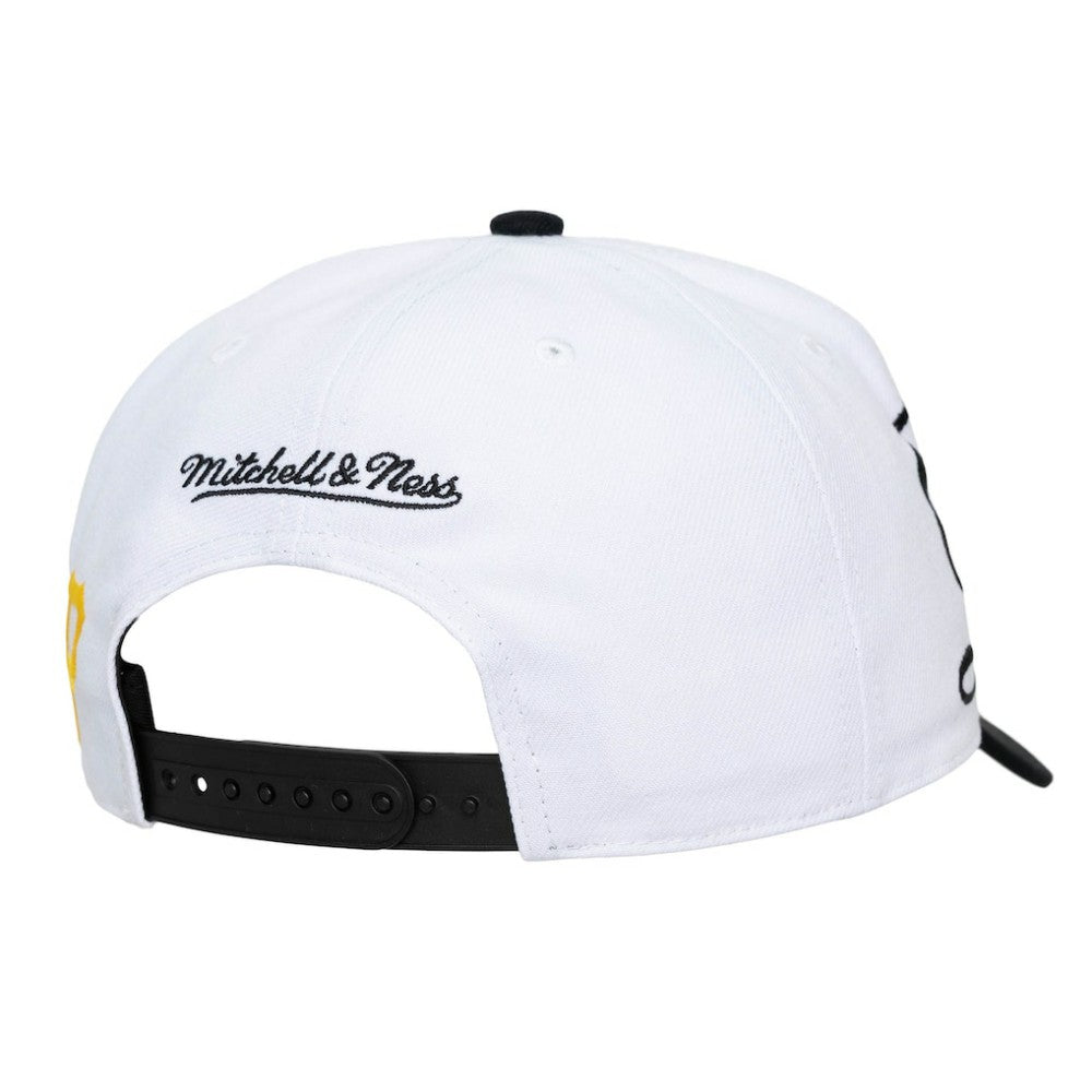 Pittsburgh Pirates Unisex XL Script Pro Crown Adjustable Hat - White/Black | Mitchell & Ness
