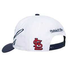 St. Louis Cardinals Unisex XL Script Pro Crown Adjustable Hat - White/Navy | Mitchell & Ness