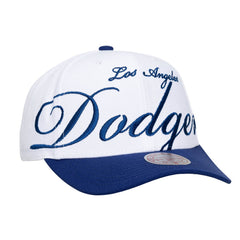 Los Angeles Dodgers Unisex XL Script Pro Crown Snapback Hat - White/Royal | Mitchell & Ness