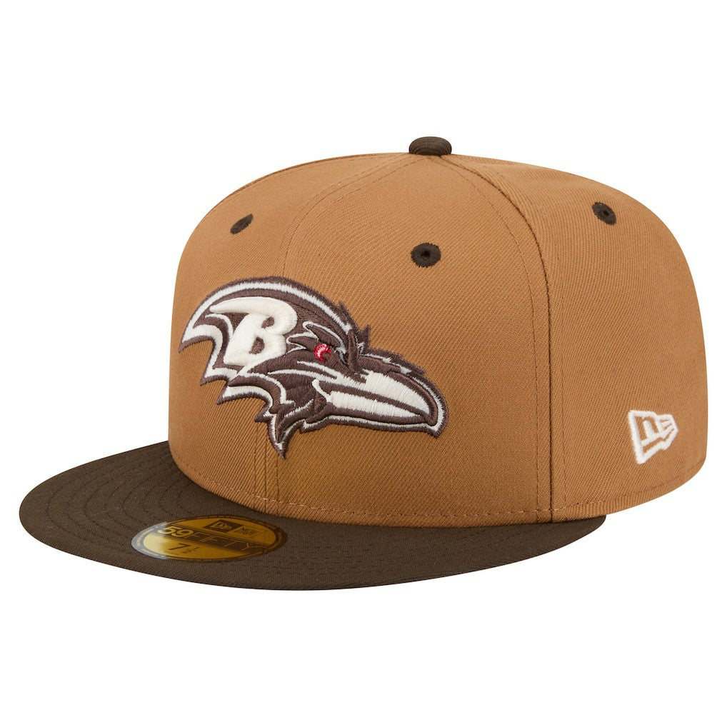 Baltimore Ravens New Era Two-Tone Walnut 59FIFTY Fitted Hat - Light Brown/Dark Brown discount