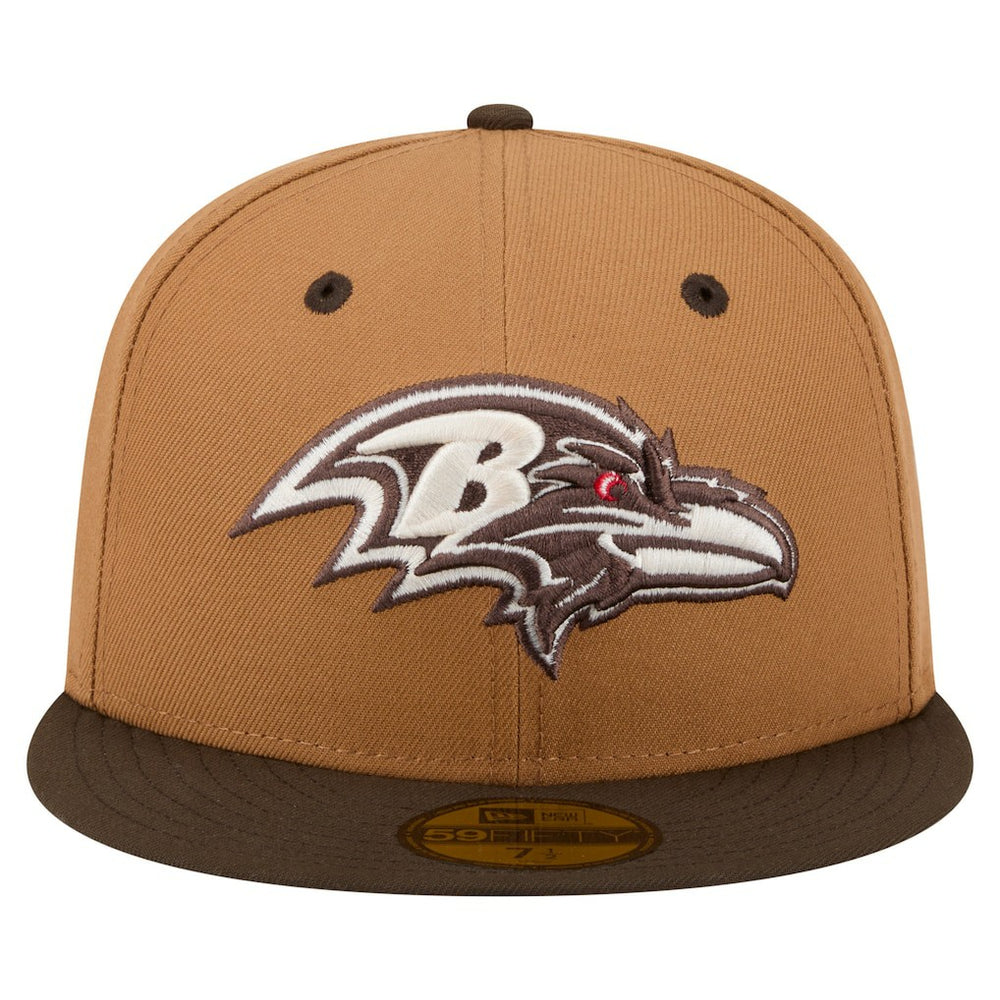 Baltimore Ravens New Era Two-Tone Walnut 59FIFTY Fitted Hat - Light Brown/Dark Brown discount