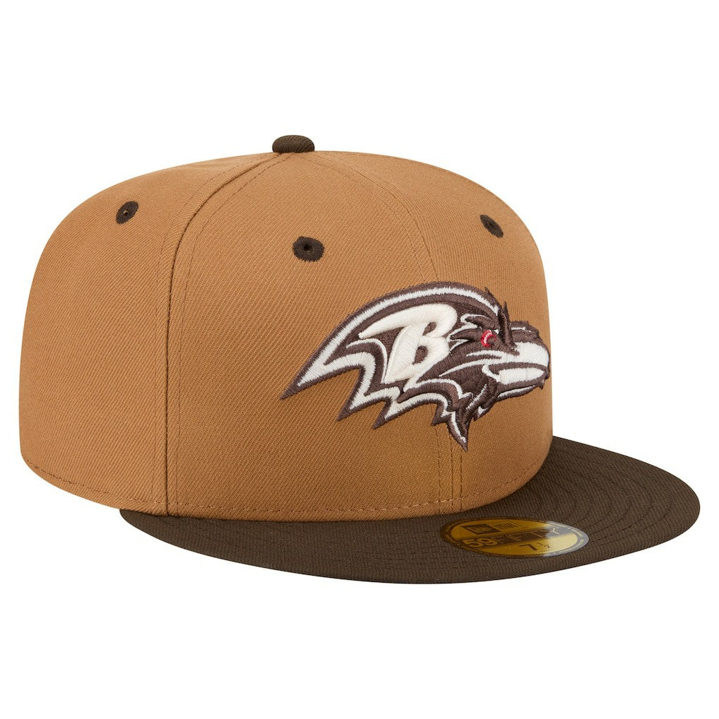 Baltimore Ravens New Era Two-Tone Walnut 59FIFTY Fitted Hat - Light Brown/Dark Brown discount