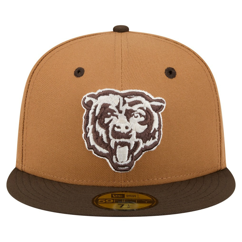 Chicago Bears New Era Two-Tone Walnut 59FIFTY Fitted Hat - Light Brown/Dark Brown on sale