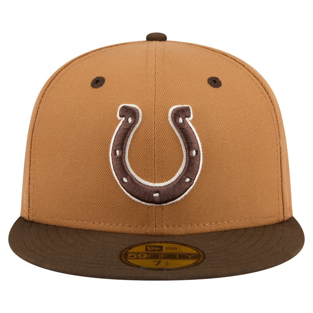 Indianapolis Colts New Era Two-Tone Walnut 59FIFTY Fitted Hat - Light Brown/Dark Brown for sale