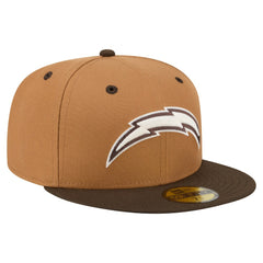Los Angeles Chargers New Era Two-Tone Walnut 59FIFTY Fitted Hat - Light Brown/Dark Brown outlet