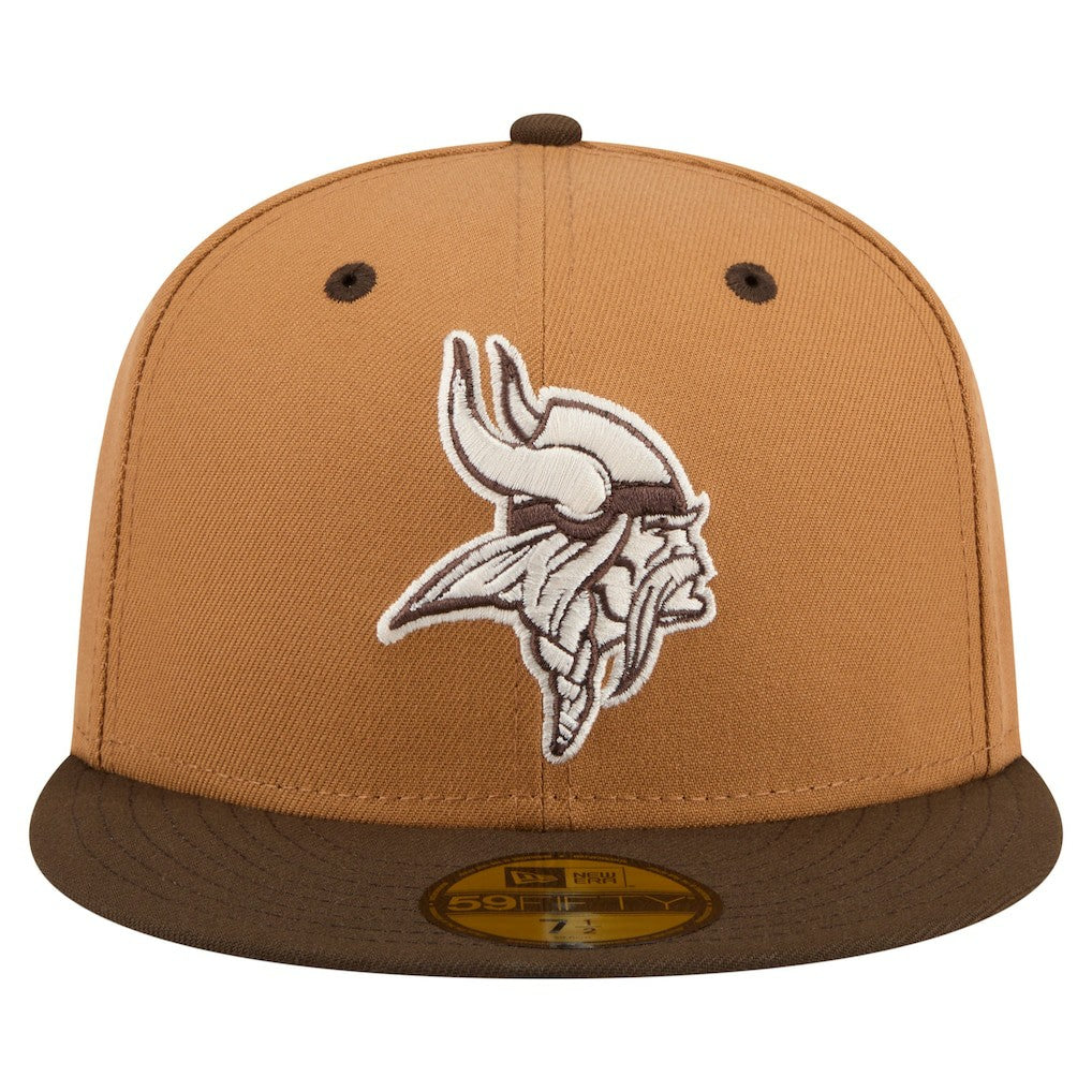 Minnesota Vikings New Era Two-Tone Walnut 59FIFTY Fitted Hat - Light Brown/Dark Brown discount
