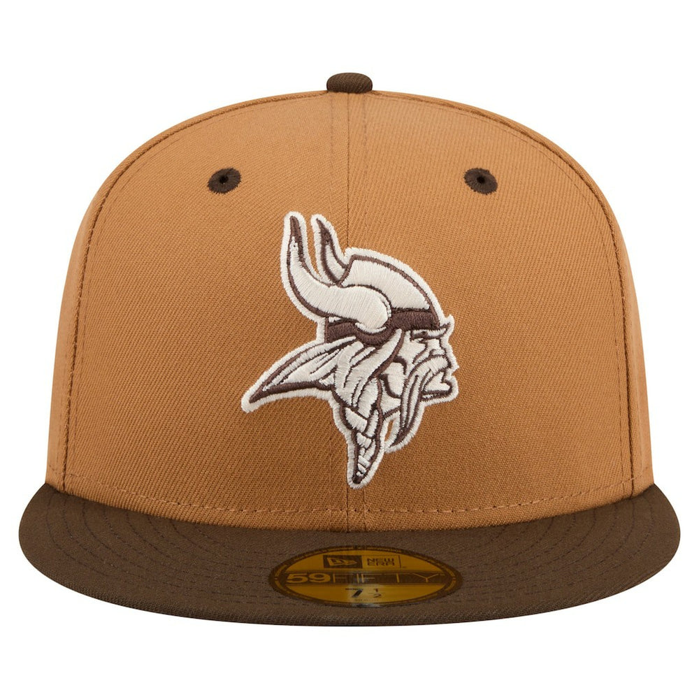 Minnesota Vikings New Era Two-Tone Walnut 59FIFTY Fitted Hat - Light Brown/Dark Brown discount