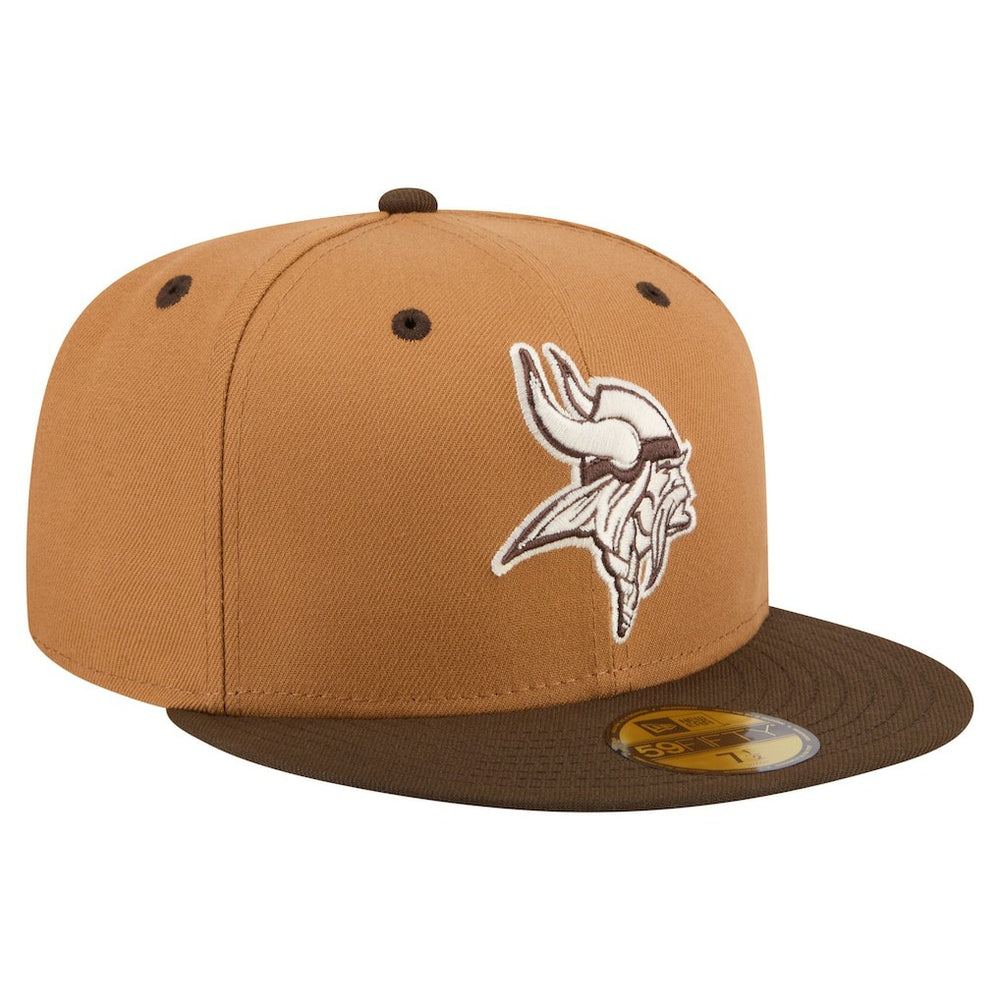 Minnesota Vikings New Era Two-Tone Walnut 59FIFTY Fitted Hat - Light Brown/Dark Brown discount