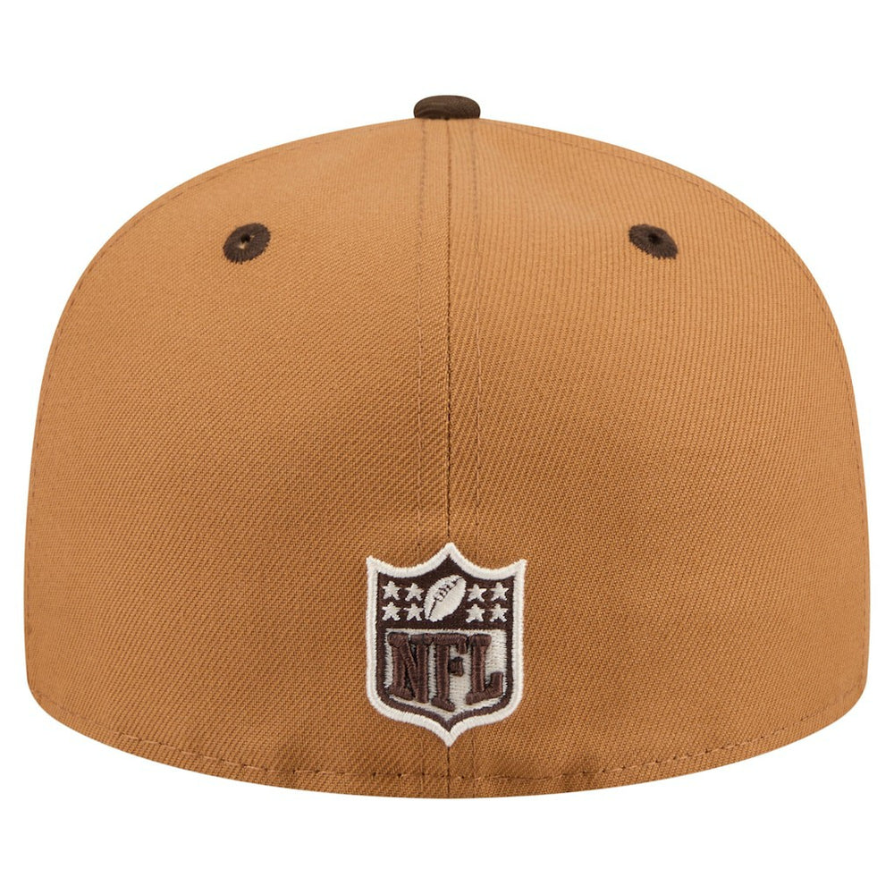 New England Patriots New Era Two-Tone Walnut 59FIFTY Fitted Hat - Light Brown/Dark Brown on sale