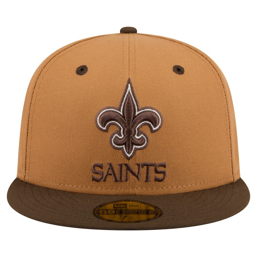 New Orleans Saints New Era Two-Tone Walnut 59FIFTY Fitted Hat - Light Brown/Dark Brown online