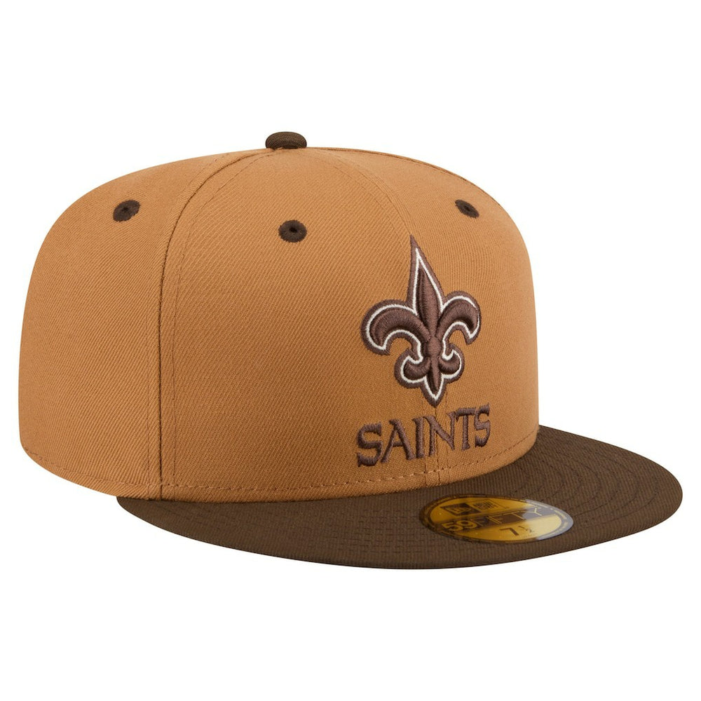 New Orleans Saints New Era Two-Tone Walnut 59FIFTY Fitted Hat - Light Brown/Dark Brown online