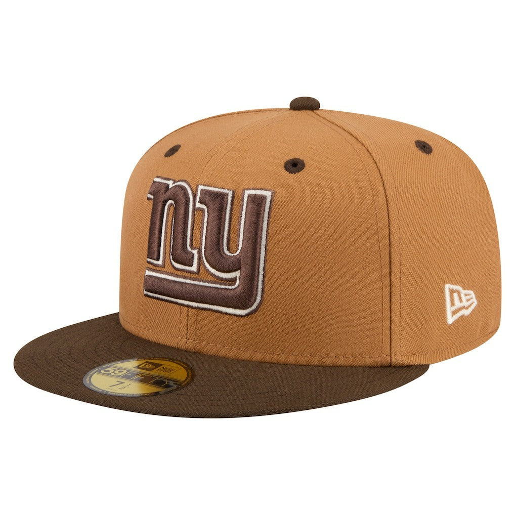 New York Giants New Era Two-Tone Walnut 59FIFTY Fitted Hat - Light Brown/Dark Brown for sale