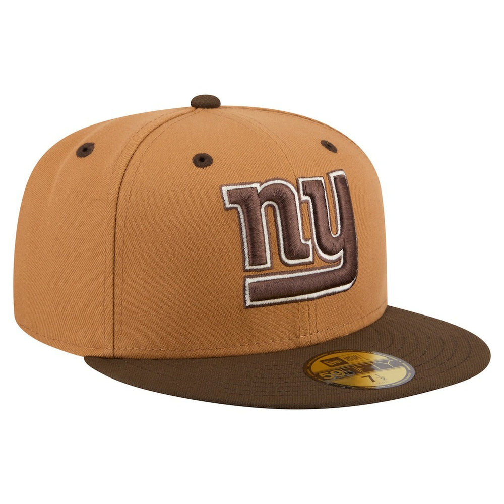 New York Giants New Era Two-Tone Walnut 59FIFTY Fitted Hat - Light Brown/Dark Brown for sale
