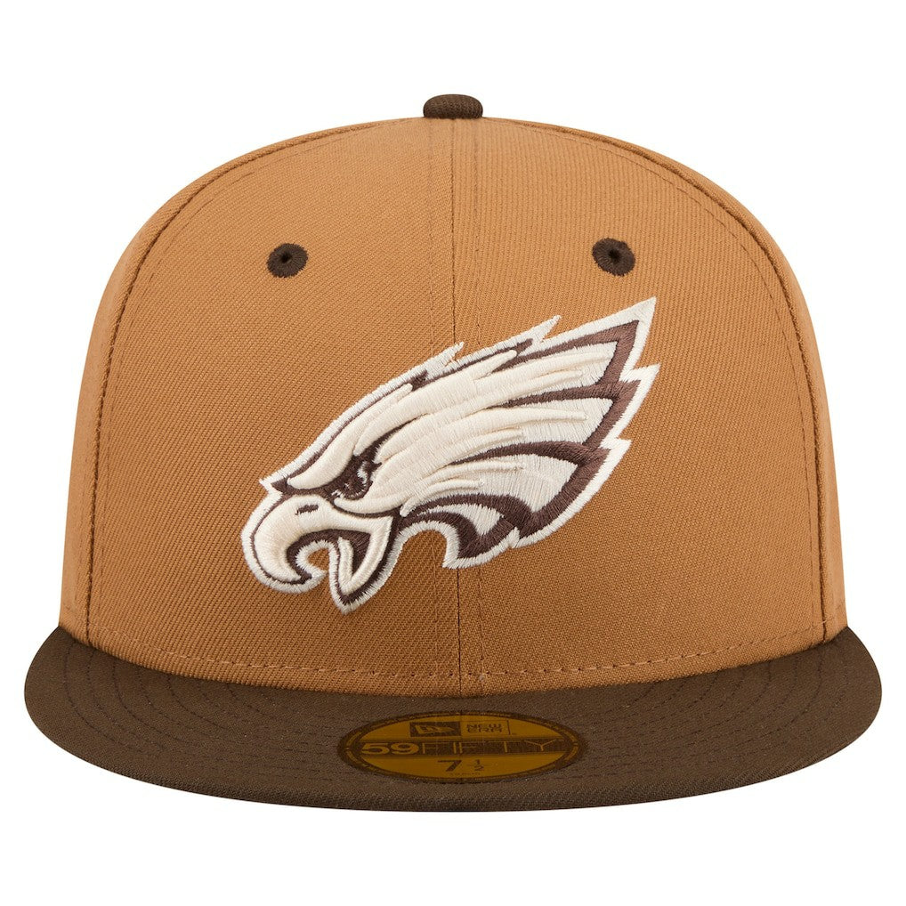 Philadelphia Eagles New Era Two-Tone Walnut 59FIFTY Fitted Hat - Light Brown/Dark Brown outlet