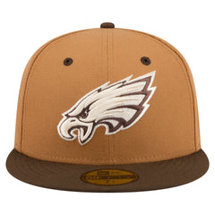 Philadelphia Eagles New Era Two-Tone Walnut 59FIFTY Fitted Hat - Light Brown/Dark Brown outlet