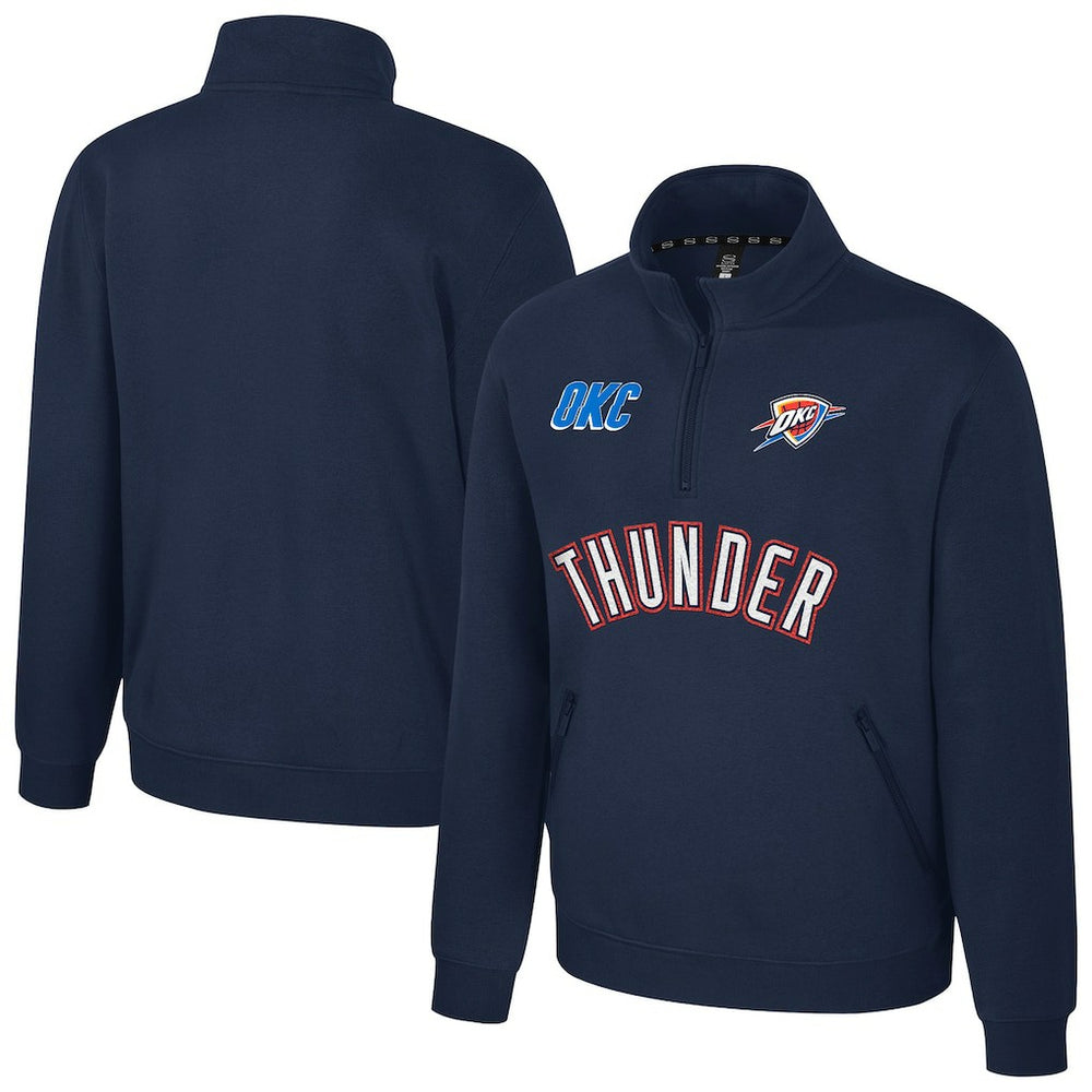 Oklahoma City Thunder Stadium Essentials Unisex First Team Trainer Quarter-Zip Pullover - Navy sale