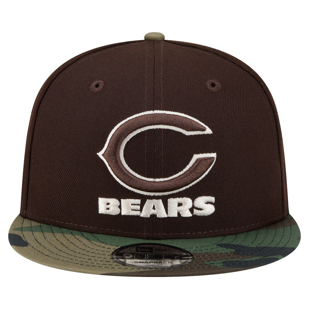Chicago Bears Adult Burnt Wood Camo 9FIFTY Snapback Hat - Dark Brown online