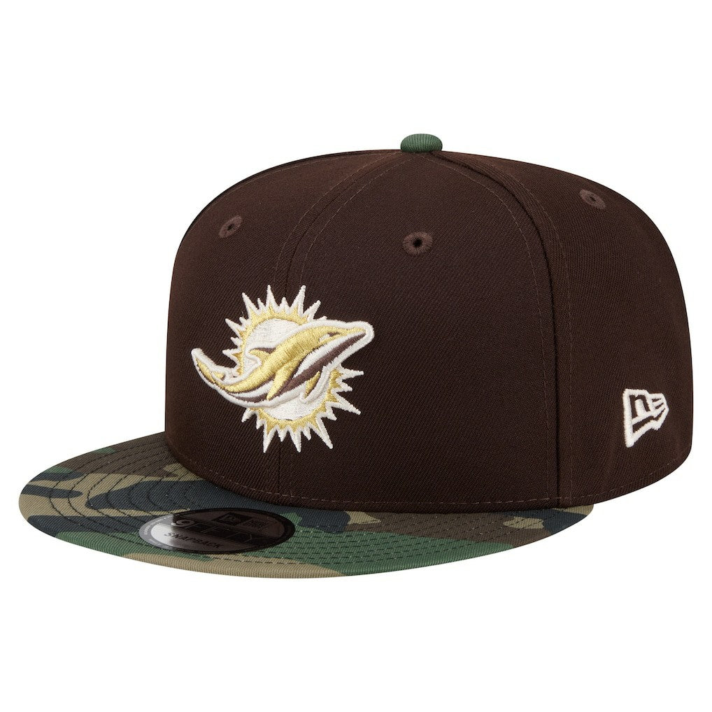 Miami Dolphins Adult Burnt Wood Camo 9FIFTY Snapback Hat - Dark Brown on sale