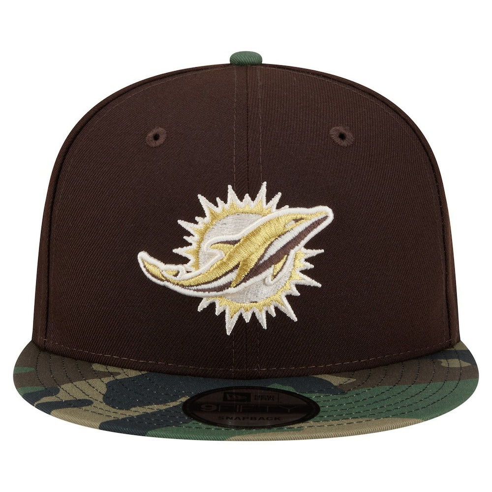 Miami Dolphins Adult Burnt Wood Camo 9FIFTY Snapback Hat - Dark Brown on sale