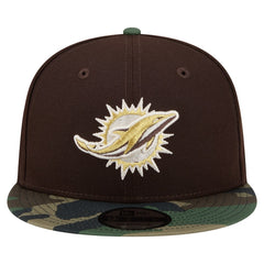 Miami Dolphins Adult Burnt Wood Camo 9FIFTY Snapback Hat - Dark Brown on sale