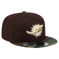 Miami Dolphins Adult Burnt Wood Camo 9FIFTY Snapback Hat - Dark Brown on sale