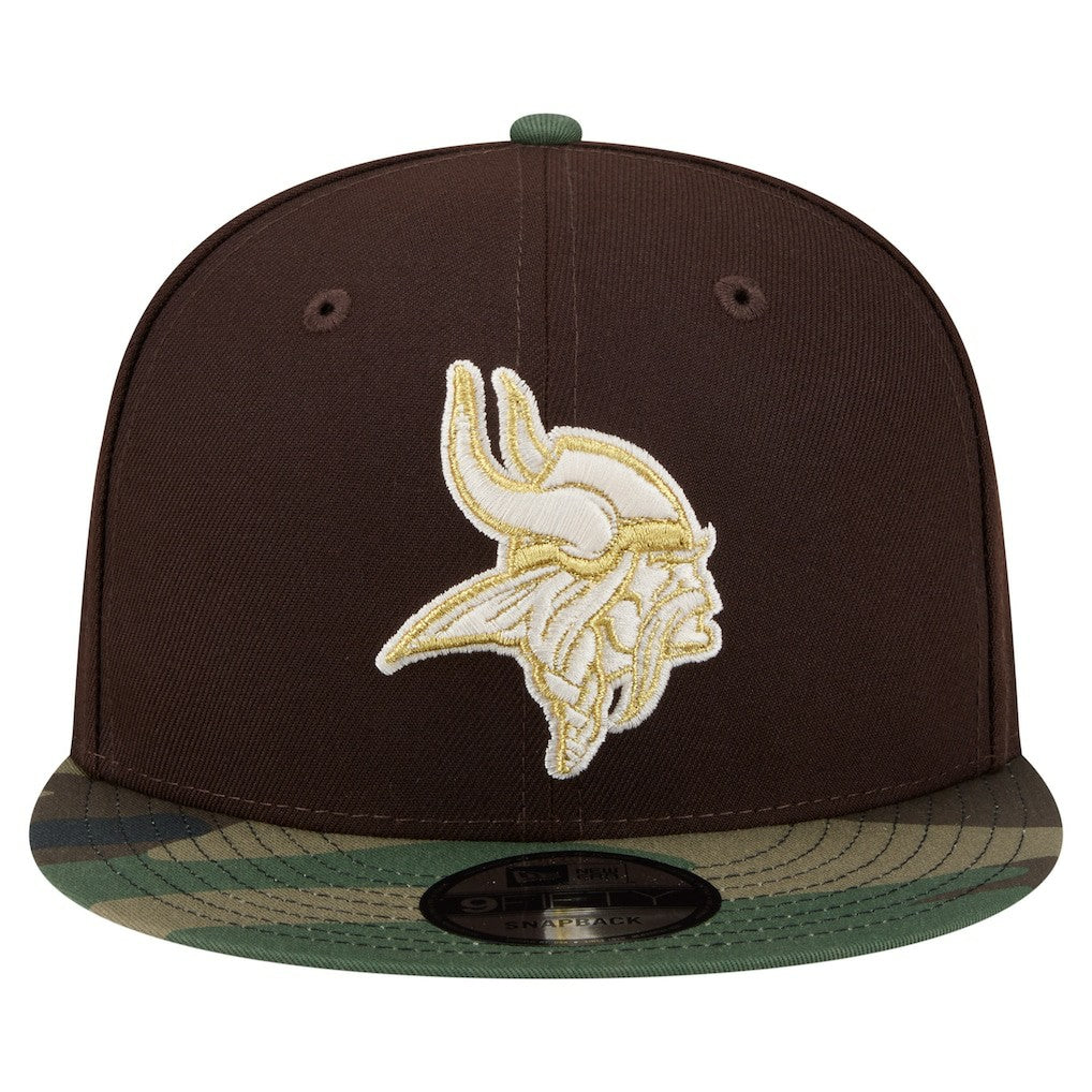 Minnesota Vikings Adult Burnt Wood Camo 9FIFTY Snapback Hat - Dark Brown cheap