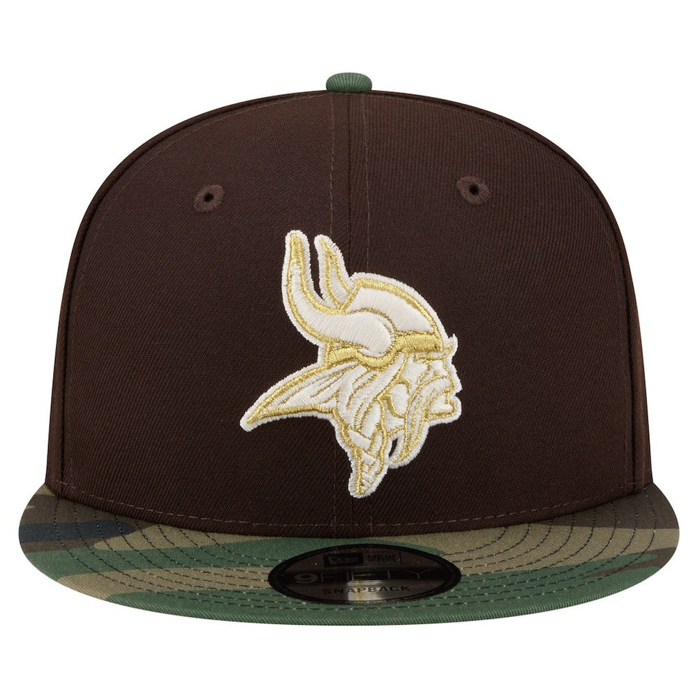 Minnesota Vikings Adult Burnt Wood Camo 9FIFTY Snapback Hat - Dark Brown cheap