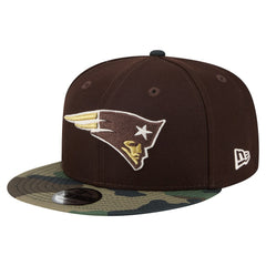 New England Patriots Adult Burnt Wood Camo 9FIFTY Snapback Hat - Dark Brown online