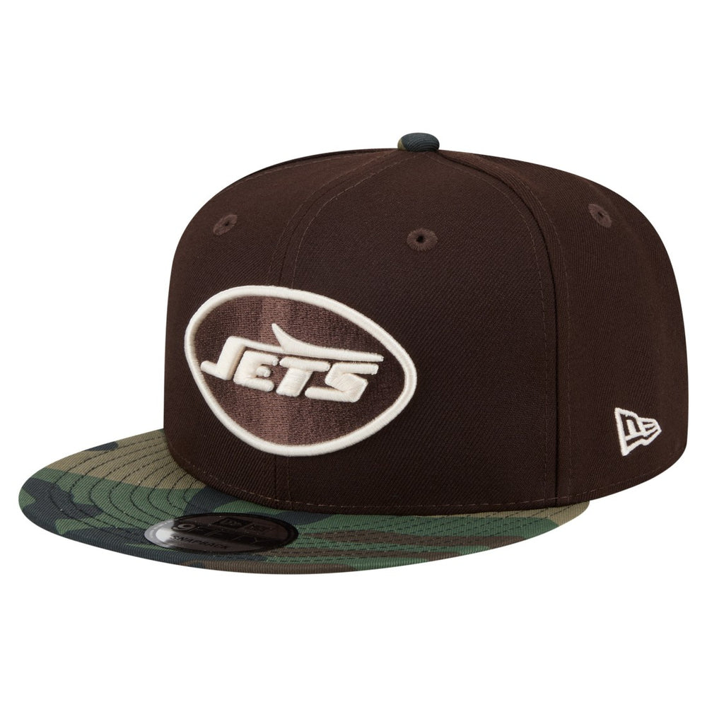 New York Jets Adult Burnt Wood Camo 9FIFTY Snapback Hat - Dark Brown cheap