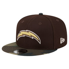 Los Angeles Chargers Adult Burnt Wood Camo 9FIFTY Snapback Hat - Dark Brown online