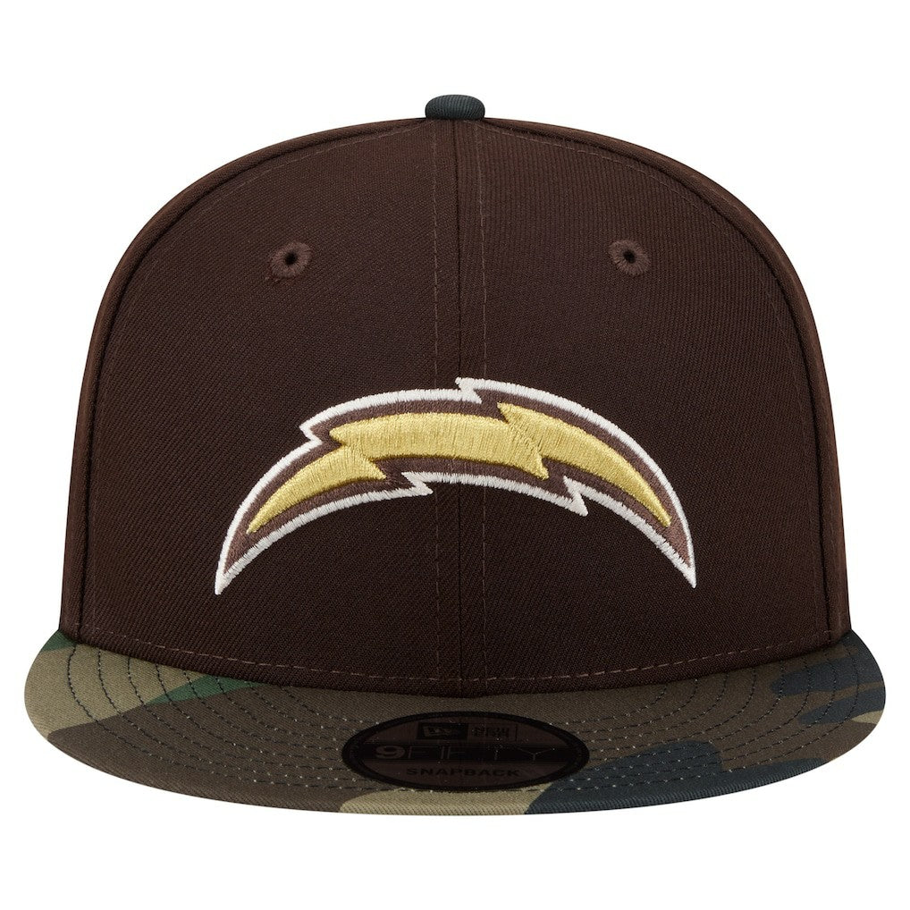 Los Angeles Chargers Adult Burnt Wood Camo 9FIFTY Snapback Hat - Dark Brown online