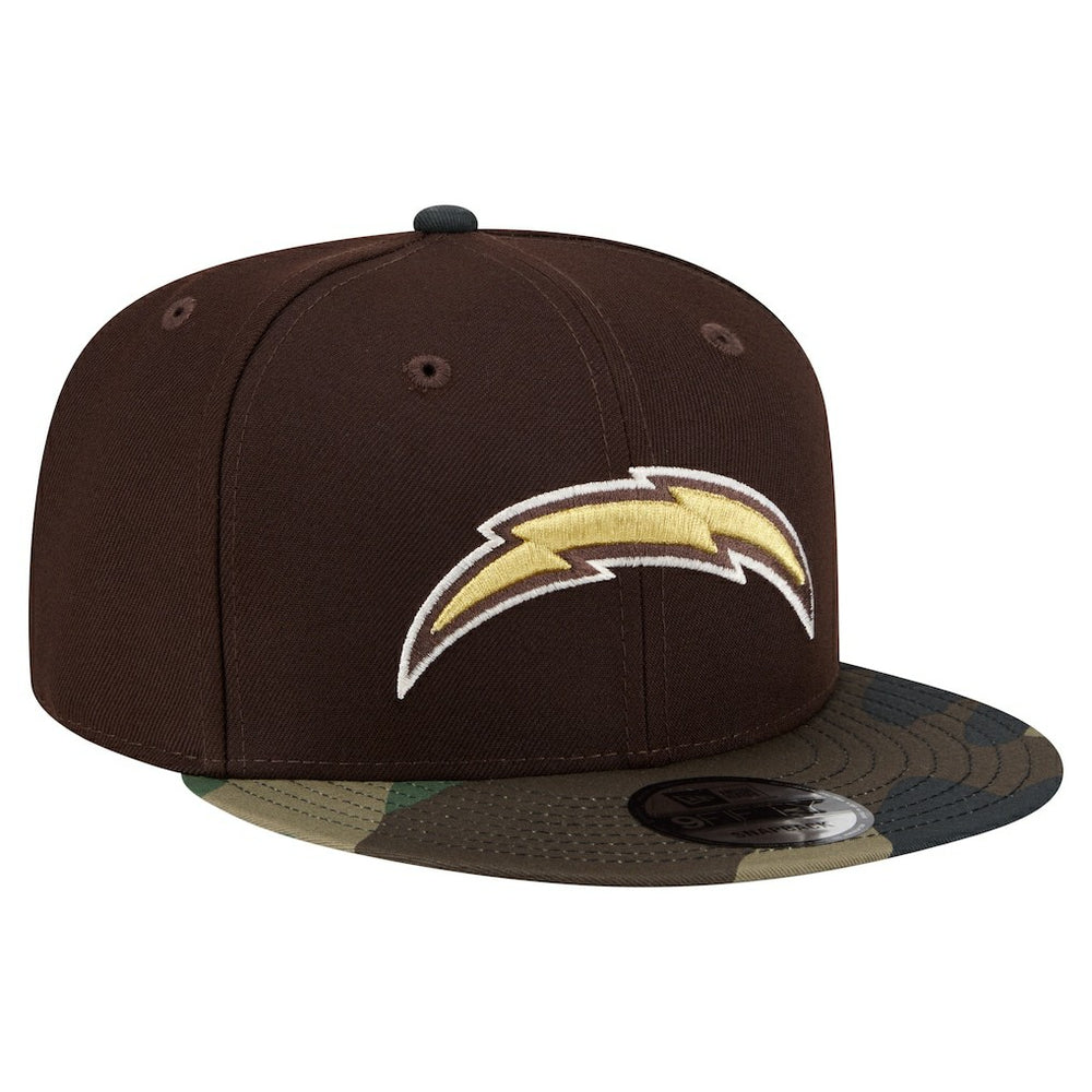 Los Angeles Chargers Adult Burnt Wood Camo 9FIFTY Snapback Hat - Dark Brown online