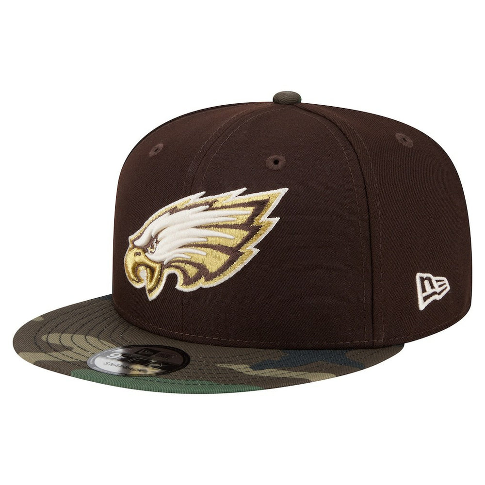Philadelphia Eagles Adult Burnt Wood Camo 9FIFTY Snapback Hat - Dark Brown online